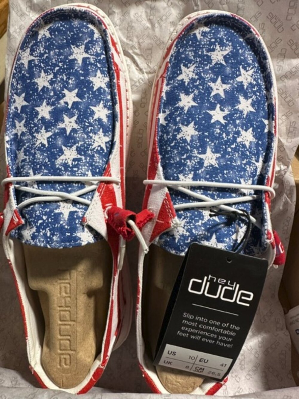 Heydude Women's Wendy Star Spangled Loafers Size 10
